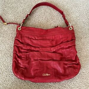 Cole Haan Cherry Red Leather Shoulder Bag